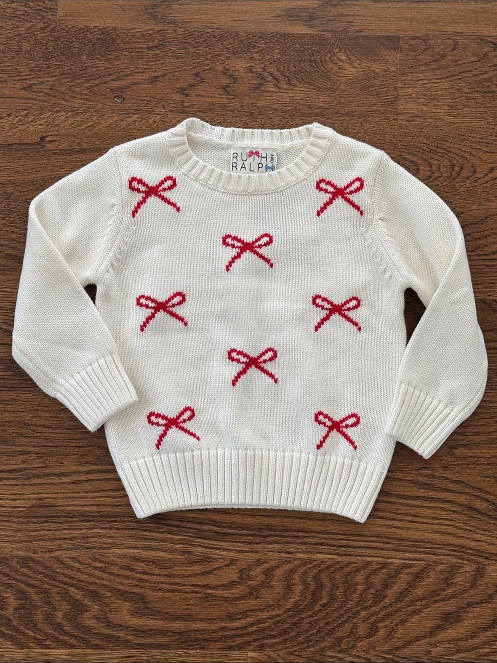 Ruth And Ralph Red And White Bows Sweater New With Tags
